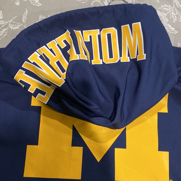 SOLD eB Univ Of Michigan Wolverines 1/4 Zip Pullover Jacket EUC - Picture 9 of 15